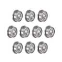 TOP-VIGOR 10Pcs MF104ZZ Flanged Ball Bearing, 4mmx10mmx4mm Double Shielded Chrome Steel Deep Groove Bearings for Glider, Wheels, lawnmowers, Printers, Motors, Reducer
