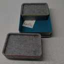 Welaxy stackable Lidded drawer organizer bins home office work desktop storage box with lid for junk makeup stationery decluttering sorting 3-pack (Orange + Green + Turquoise)