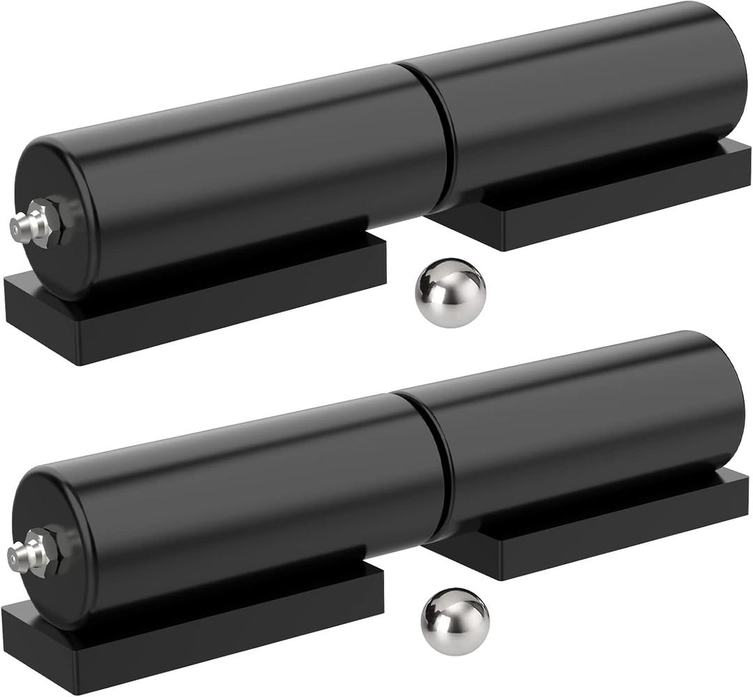 Heavy Duty Gate Hinges 5 Inches- 2 Pack Weld On Install Black Iron Barrel Hinge 450lbs Capacity for Swing Door Trailer Ramp Metal Driveway Gate Drive Gate