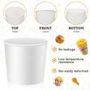 Hoolerry 100 Pcs 85 oz Paper Bucket Cardboard Food Bucket Bulk Disposable Food Container for Birthday Party, Wedding, Baby Shower, Event Gather Party Supplies (Cardboard,White)