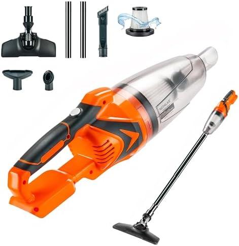 Nichilas Cordless Vacuum Cleaner Handheld Stick Vacuum Cleaner 10kPa Powerful Suction 4 Different Heads for Home Pets Floor Car, Compatible with DEWALT 20V MAX Batteries (NO Battery)