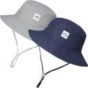 Baby Boy Sun Hat Bucket Hats for Toddler 6-12, 12-24 Months 2pack Smile Face Grey/ Navy