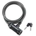 Kryptonite Parkview Bike Lock Cable, 6ft. x 12mm Braided Steel Cable Anti-Theft Security Bicycle Lock with Keys for Outdoor Equipment, Bicycles, Scooters, Fence, Gate, Black
