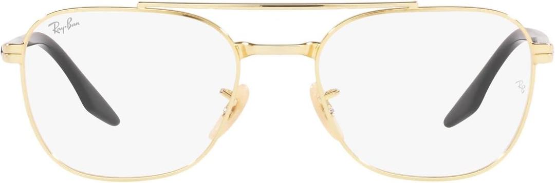 Ray-Ban Men's RX6450 Square Prescription Eyeglass Frames (Gold/Demo Lens)