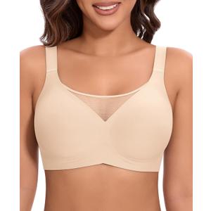 Brasfor Women WirelessSeamless Mesh Push Up No Underwire Plus Size Soft Comfortable Sleep Everyday Brattlets with Extender (S)