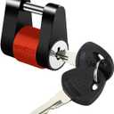 METOWARE Trailer Tongue Coupler Lock, 1/4" Dia with 3/4" Span Trailer Tongue Lock, Heavy-Duty Steel Trailer Coupler Lock for Tow Boat RV Truck Car's Coupler with Anti-Rattle Rubber Ring (1 Pack)