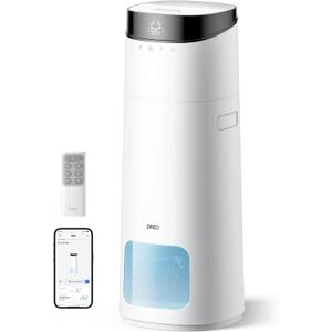 DREO 16L Smart Humidifier Large Room 1000 ft, 130H Cool Mist Air Humidifiers for Bedroom Plants Baby, Top Fill, Remote/Touch/Voice & APP Control, Clean Tank Technology, 30dB, RGB Light, HM755S White