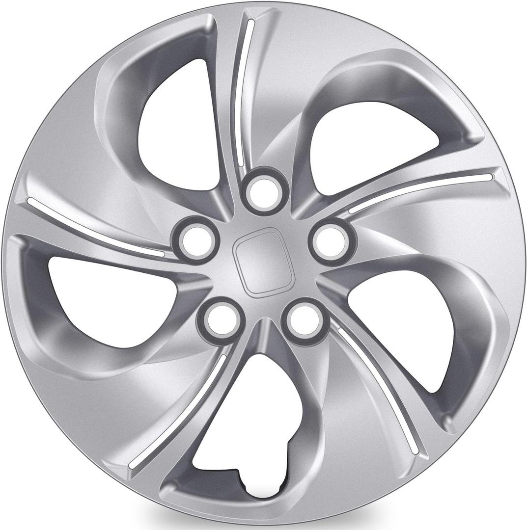 TangMiGe 4-Pack Hubcaps Compatible with Honda Civic 2013 2014 2015, 15 Inch 15", Wheel Covers Skins, 44733-TR3-A00, Please Watch The Installation Video (Silver Color)