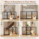 Free Standing Dog Gate Indoor, Foldable Dog Gate for Doorways Stairs Hallways, 3-Panel Freestanding Pet Gate with Support Feet for Stability, Folding Puppy Gate Easy to Move, Doggy Gate 54"x24", 3-Panel, 24"Tall