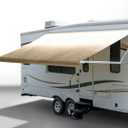 RecPro RV Awning Fabric Replacement 13 Foot Camper Awning | Tan | Heat Sealed | Width Size Options | 8' (96") Length | 3/16 Diameter Beading Cord | (13 Feet, Actual 12' 1") (Tan/Camel Fade)