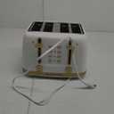 West Bend Timeless 4-Slice Toaster with 7 Browning Levels, Bagel/Waffle/Defrost Settings, High-Lift Lever, Anti-Jam, Easy-Clean Crumb Tray, 4-Slice, White/Gold