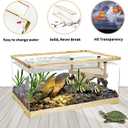 Turtle Tank with Turtle Basking Platform, 20" x 9.5" x 9.5" Aquatic Turtle Tank for Juvenile Turtle,Convenient Bottom Drainage, and Versatile Design for Aquatic Turtle Habitat