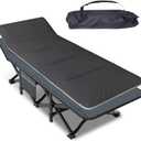 Mopaicot Camping Cot for Adults, Folding Bed with Comfortable Cushion, Tent Portable Sleeping Bed with Carry Bag for Camp, Office Use, Outdoor, Traveling Supports 450 lbs