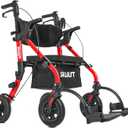 TULUR Walkers for Seniors, Rollator Walker with Seat, 10" Rubber Wheels All Terrain Rollator Walker with Backrest, Aluminum Walkers Built-in Cable Cup Holder, Foldable by TULUR (Blue)