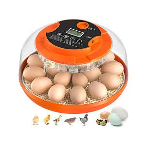 18 Egg Incubator with Automatic Egg Turning and Humidity Control, Incubators for Hatching Eggs, Chicken, Ducks, Goose, Pigeon, Quail, Parrot Incubator for Farm, Lab, Science Classroom, Home (Orange)