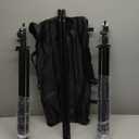 Photo Background Support System with 8.5 x 10ft Backdrop Stand Kit, 100% Cotton Muslin Backdrop (White Black),Clamp, Carry Bag for Photography Video Studio