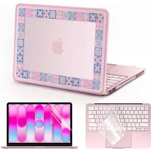 for 2026 MacBook Neo 13-inch A3404 Case, Matte Hard Plastic Cover, Slim Lightweight Anti-Scratch Smudge Resistant Shell, Minor Drop Protection with TPU Keyboard Cover & Screen Film (Pink)