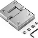 Ranbo Heavy Duty 180 Degree Shower Door Hinge, Solid 5mm 304 Stainless Steel, Glass-to-Glass Mount, for 5/16"-1/2" (8mm-12mm) Frameless Doors, One-Piece Precision Cast, Polished Chrome, 1 PC