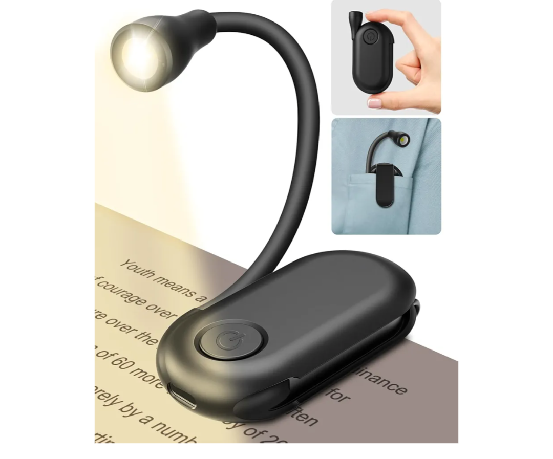 Mini Rechargeable Reading Light Clip On Book/Collar, Night Shift Nurse Accessories for Work, Portable Purse Light EDC Emergency Pocket Flashlight, Birthday Gifts for Nurse Book Lovers Kids