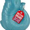 Gurgle Glug Jug The Bubble Jug Surf Blue 50 fl oz 1.5L Litre Extra Large Pitcher - Fish Shaped Jug - Decorative Ceramic Glugging Cocktail, Water and Gin Vase and Gurgling Carafe Pot