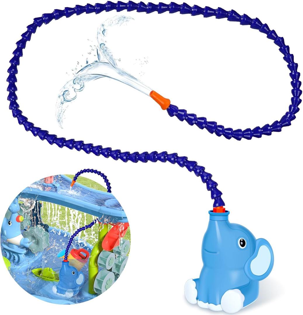 CozyBomB Water Table Pump Toys | Water Table for Toddlers 3-5, Summer Outdoor Splash Water Game, Water Play Table Sand Activity, Bathtub Kiddie Pool Party Birthday Gift Water Table for Kids Ages 4-8 (Blue)