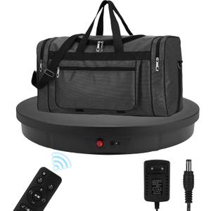 Motorized Rotating Display Stand, 360 Degree Automatic Rotating Display Stand, Angle Speed Adjustabl Turntable for Big Size Products Potography Live Video Show Black/ 20.5inch /330Lbs Load/Wired