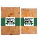 Freshware Freshware Bamboo Cutting Boards for Kitchen with Juice Groove [Set of 2] Wood Cutting Board for Chopping Meat, Vegetables, Fruits, Cheese, Knife Friendly Serving Tray with Handles, 11"L x 15"W x 1"Th