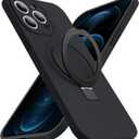 Designed for iPhone 12 Pro Case with Magnetic Invisible Stand Compatible with MagSafe Military Drop Tested Shockproof Silicone iPhone 12 Pro Phone Cases for Women Men MOM Gift 6.1'' 2020, Black