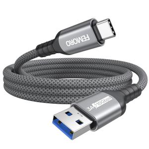 FEMORO USB A to USB C Data Cable 6ft, USB 3.1/3.2 Gen 2 A to Type C 10Gbps High Speed Transfer Android Auto/CarPlay Cord for Galaxy S26/S25/S24 iPhone 17/16/15 Series External SSDs Laptop PC and More