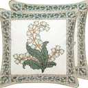 patdrea Decorative Square Throw Pillow Covers 18"X18",Velvet Soft Farmhouse Throw Covers,Floral Throw Pillow Case for Couch Sofa Bed Living Room2Pack