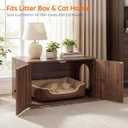 HOOBRO Cat Litter Box Enclosure, Hidden Litter Box Furniture with Side Entry, Litter Box Cabinet, Indoor Cat House, End Side Table, 31.5"L x 17.7"W x 16.3"H, for Living Room, Bathroom, Walnut WL40MW01