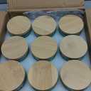 9-Pack 4oz Embossed Glass Candle Container with Bamboo Lids and Labels, Blue Candle Jars for Making Candles, Mandala Design