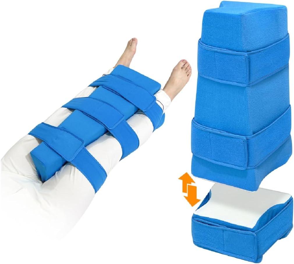 Hip Abduction Pillow Hip Replacement Pillows After Surgery Recovery Supplies Knee Replacement Foam Wedge with Strap Bursitis Pillow Between The Legs Abductor Cushion for Sleeping Pain Relief (L)