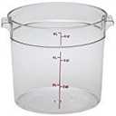 Cambro 6 & 12 Quart Clear Polycarbonate Round Food Storage Containers, One Each 6 & 12 Quart with Lids in this Bundle.