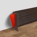 Vinyl Wall Base Baseboard Molding Trim 4" Flexible Self Adhesive Rubber Wall Base Moulding Trim Peel and Stick Design, 4 Inch x 60 Feet, Brown Wood Grain