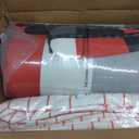 Amazon Basics Full/Queen Comforter Set with Plaid, Striped Sheets, 7-Piece Red Simple Stripe Bedding, Lightweight Microfiber Bed-in-a-Bag