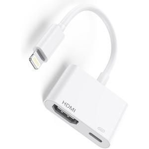 Apple MFi Certified Apple Lightning to HDMI Adapter, Apple Lightning to Digital AV Adapter, 1080P Sync Screen with Lightning Charging Port for iPhone/iPad/TV/Projector/Monitor Apple MFi Certified Apple Lightning to HDMI Adapter, Apple Lightning to Digital AV Adapter, 1080P Sync Screen with Lightning Charging Port for iPhone/iPad/TV/Projector/Monitor