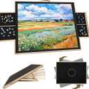 Rotating Puzzle Board 1500 Pieces - Adjustable Puzzle Table with Drawers & Dust Cover, 27x35 Inch Portable Wooden Jigsaw Board, Ergonomic Tilt for Adults, Gift for Mom Kids