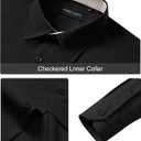Alimens & Gentle Mens Dress Shirts Casual Long Sleeve Wrinkle Free Stretch Club Prom Party Button Down Shirt with Pocket (Black)