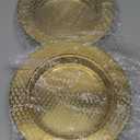 Zhehao 2 Pcs Communion Plates for Church Communion Bread Tray Plate Church Supplies Set Polished Stainless Steel Tray (Gold)