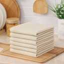 Kitinjoy 100% Cotton Kitchen Dish Cloths (12 X 12 Inches, Beige), 12 Pack Waffle Weave Ultra Soft Absorbent Dish Towels for Drying Dishes Quick Drying Kitchen Towels Dish Rags