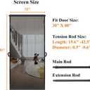 MAGZO Hanging Screen Door, Fits Door Size 30" x 80" (Curtain Size 32'' x 81''), Upgraded Fiberglass Mesh with Tension Rod&Hook&Loop (One Piece Can be Installed in 2 Ways), Weighted Bottom, Grey