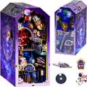 Cosmos 3D Wooden Puzzle Booknook Kits, DIY Miniature Dollhouse for Bookshelf Decor, Space Tiny House Model Building Set for Adults & Teens