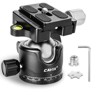 Ball Head Mount, CAVIX 36mm Ball Head Camera Tripod Head with 1/4 Arca Swiss Quick Release Plate for Tripod, Monopod, DSLR, Camera,Load 33lb/15kg