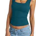 EasyGala Womens Cotton Ribbed Square Neck Tank Tops Basic Backless Sleeveless Summer Cami Shirts 2026