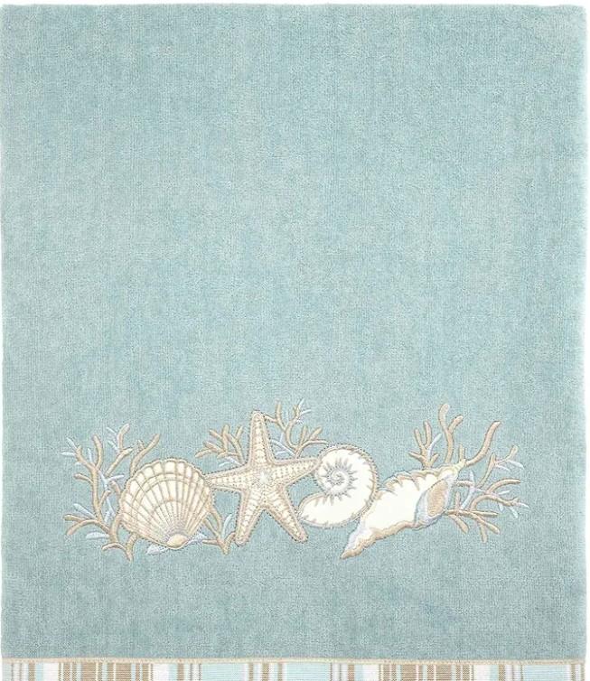 Avanti Linens - Bath Towel, Soft & Absorbent, Coastal Bathroom Essentials (Sand Shells Collection, Mineral)