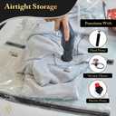 CasaZX Vacuum Storage Bags  12 Pack with Hand Pump | Space Saver Compression Bags for Clothes & Bedding | Extra Thick, Airtight Double-Zip, Triple-Valve | Reusable Storage (Jumbo/Large/Medium)