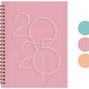 5 x Rileys & Co 2025 Deco Weekly Planner - Annual Weekly & Monthly Agenda Planner, Jan - Dec 2025, Flexible Cover, Notes Pages, Twin-Wire Binding (6 x 8-Inches, Pink)