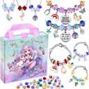 Charm Bracelet Making Kit & Unicorn/Mermaid Girl Toy- ideal Crafts for Ages 8-12 Girls who Inspire Imagination and Create Magic with Art Set and Jewelry Making Kit