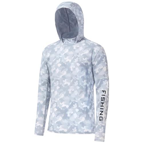 BASSDASH Men’s UPF 50+ Camo Fishing Hoodie Shirt Quick Dry UV Sun Protection Long Sleeve Outdoor Hiking Hooded Shirts FS52M 4 XL